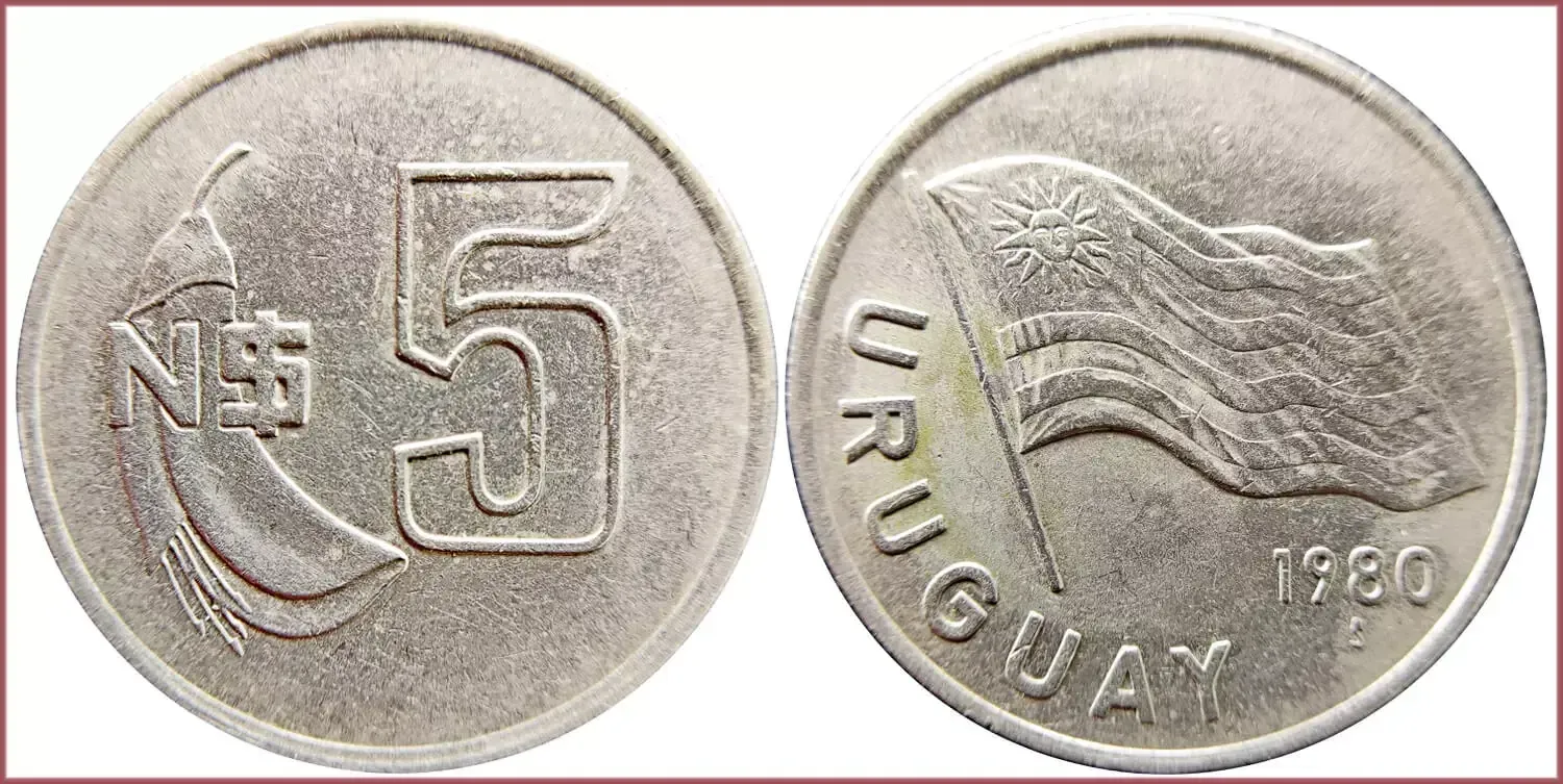 5 nuevos pesos, 1980: Oriental Republic of Uruguay