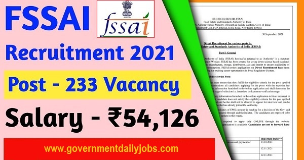 FSSAI Recruitment 2021