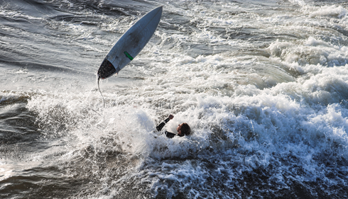 Manhattan Beach Pier Surfers Surfing California