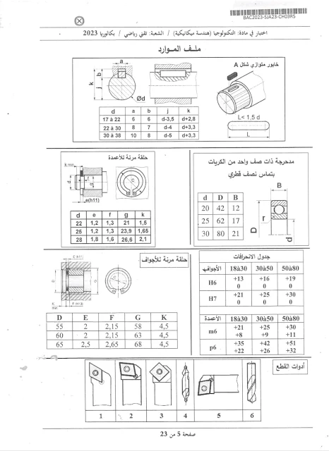 موضوع الهندسة الميكانيكية بكالوريا 2023 شعبة تقني رياضي