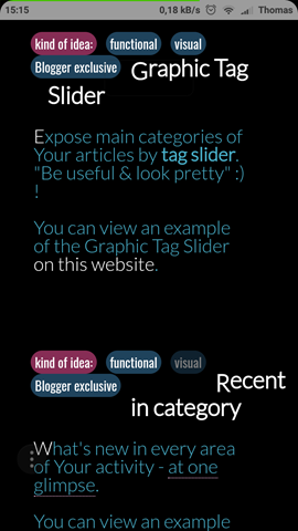 Blogger - mobile welcome page.