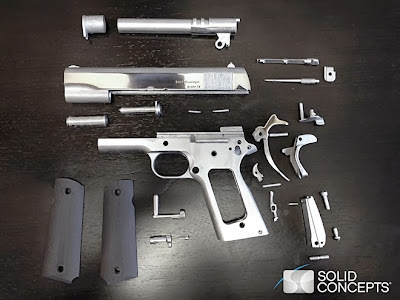 Komponen fizikal pistol 3-D model .45 ACP 1911 (Sumber: Guns.com) 