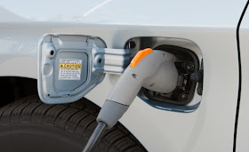 Detail shot of charging the 2012 Toyota Prius Plug-In Hybrid
