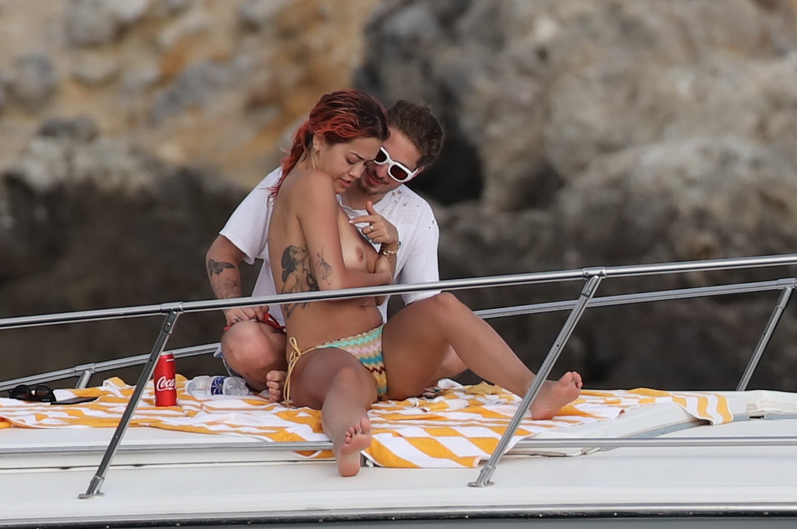 Rita Ora Goes Topless On Yacht During Italian Holiday With Boyfriend Andrew Wyatt