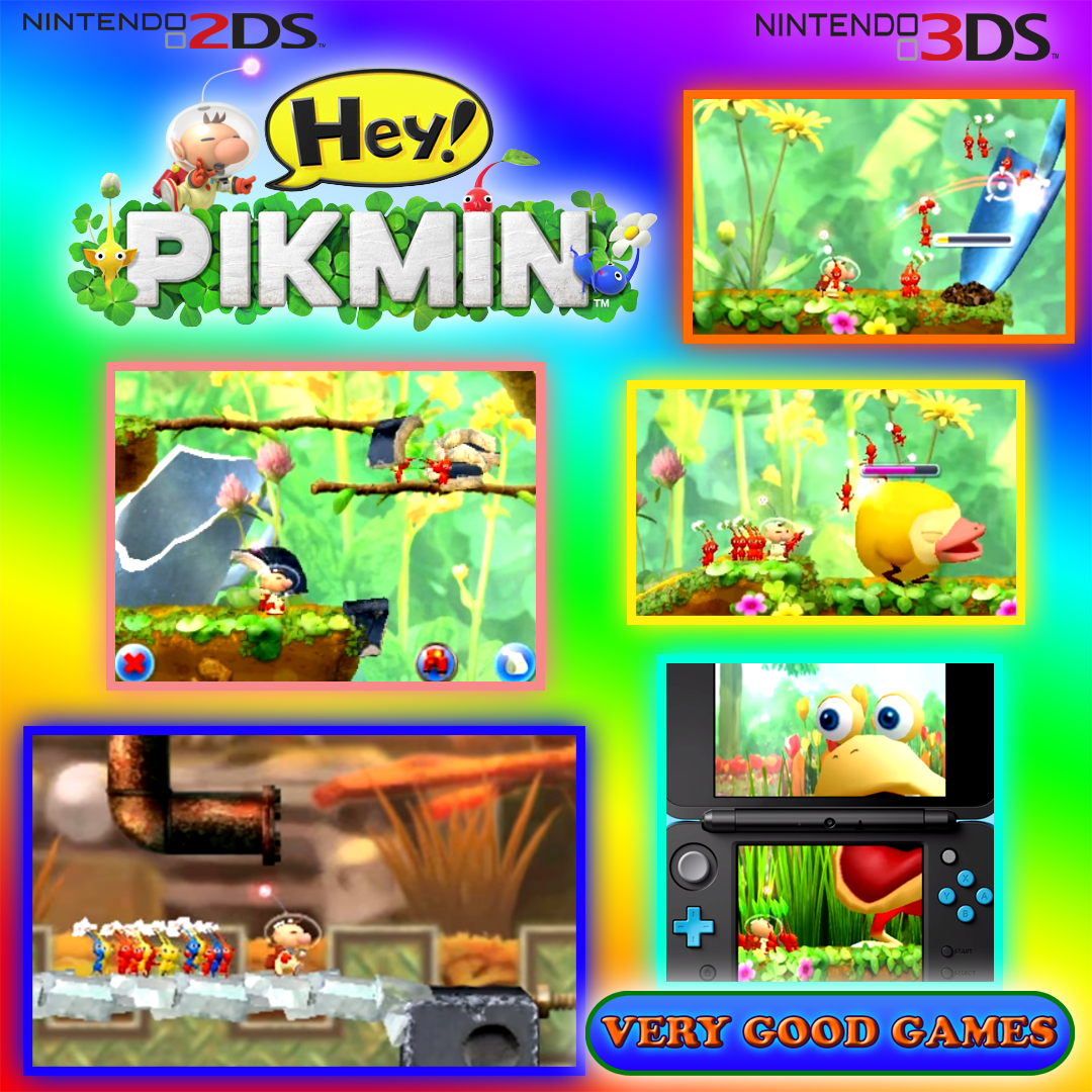 A banner for the review of Hey! Pikmin - a game for Nintendo 3DS