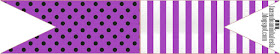 Black Polka Dots in Purple, Food Toppers or Flags