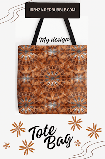 Brown mandala symmetric pattern Tote Bag