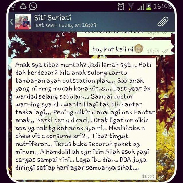 Testimoni Nutriferon