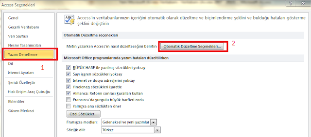 Access Seçenekleri-5