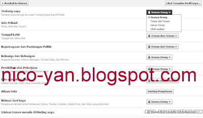 Pengaturan privasi di Facebook