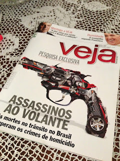 Capa da revista semanal Veja que trouxe matéria sobre violência no trânsito.