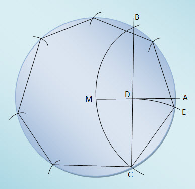  Melukis  segi 7 beraturan dalam lingkaran Obeig 