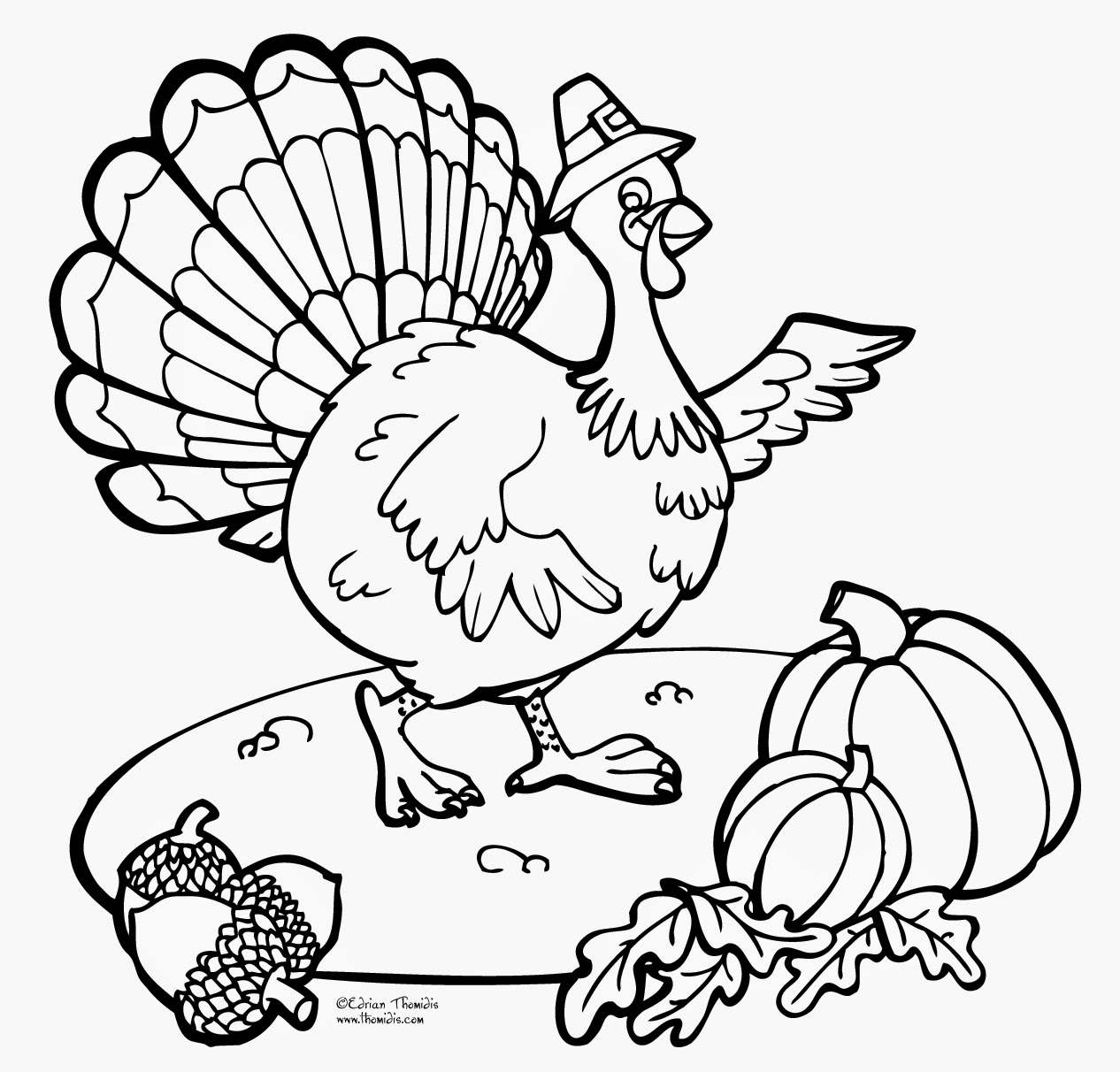 Turkey Coloring Page Printable Thanksgiving Day
