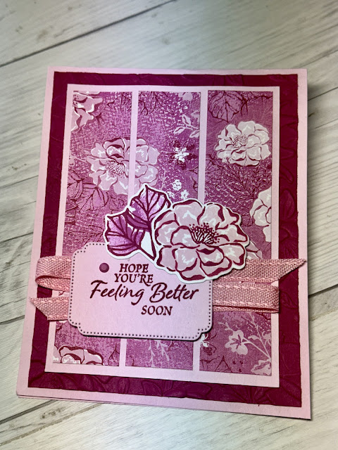 Floral card using Stampin' Up! Flowers of Beauty and So Sincere Stamp Sets