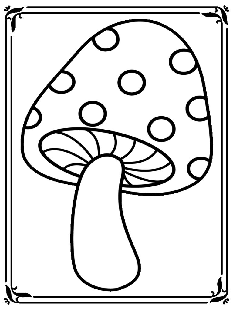 Mushroom Coloring Pages Free Printable  Realistic Coloring Pages