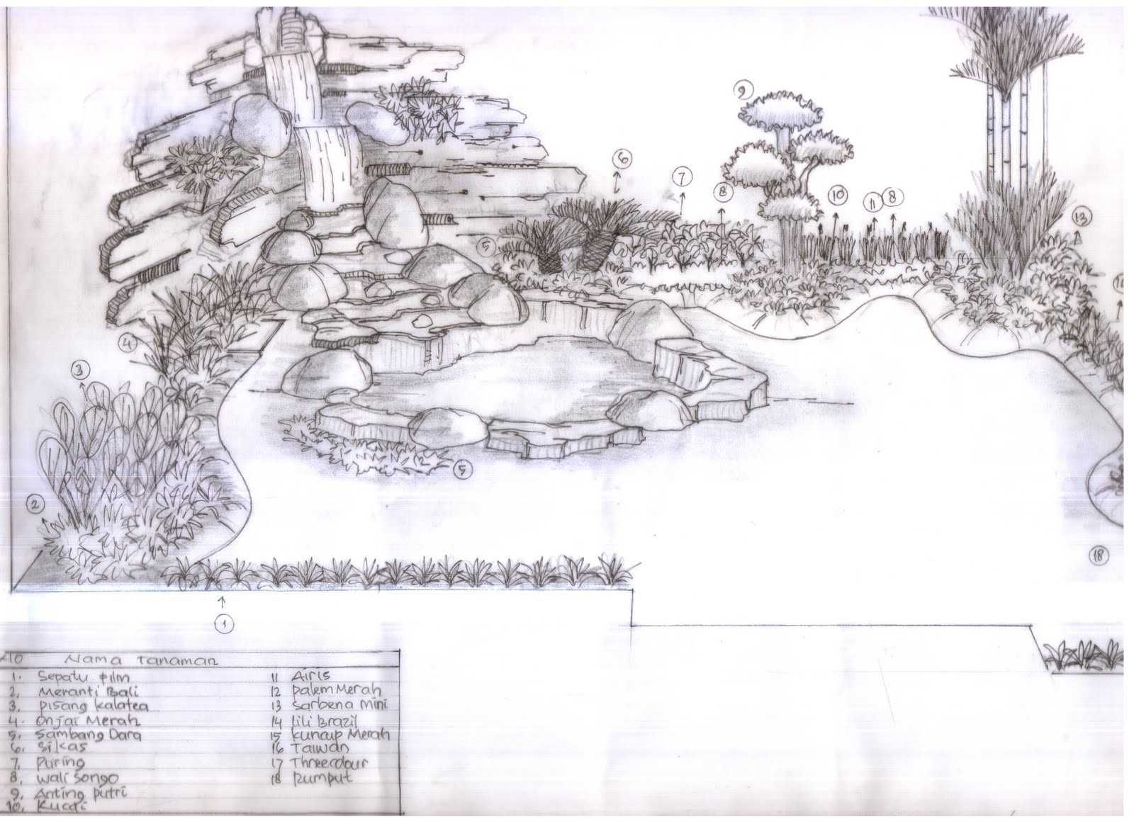 Gambar Sketsa Taman Yang Indah Sobsketsa