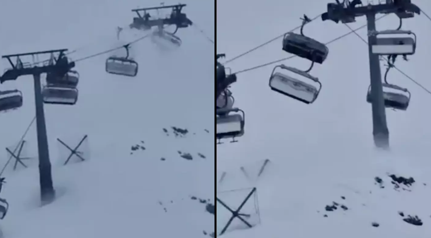 A Heart-Stopping Moment: Skiers Hold on Tight as 60mph Winds Rock Cable Cars