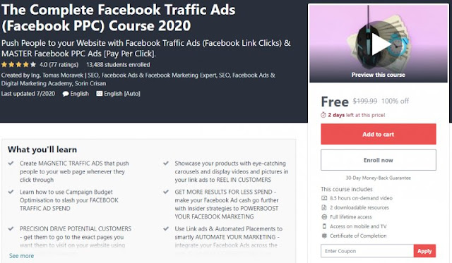 [100% Off] The Complete Facebook Traffic Ads (Facebook PPC) Course 2020| Worth 199,99$