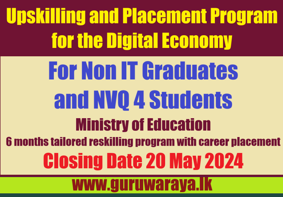 For non IT Graduates and  NVQ 4 Students from Vocational Education