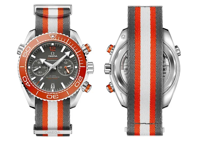 Omega Planet Ocean 600M Co‑Axial Master Chronometer Chronograph with Orange Bezel and NATO strap (ref. 215.32.46.51.99.001) 