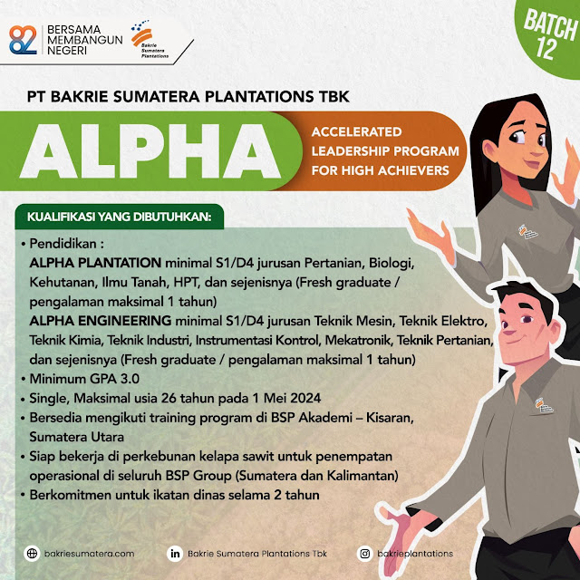 Loker PT Bakrie Sumatera Plantations TBK, Program ALPHA