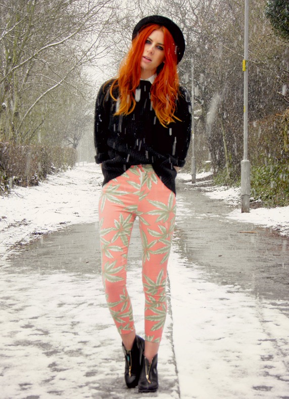Palm Print Motel Jeans