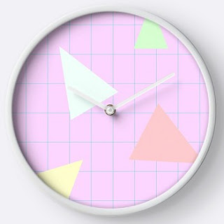 80s Triangles and Grid Wall Clock