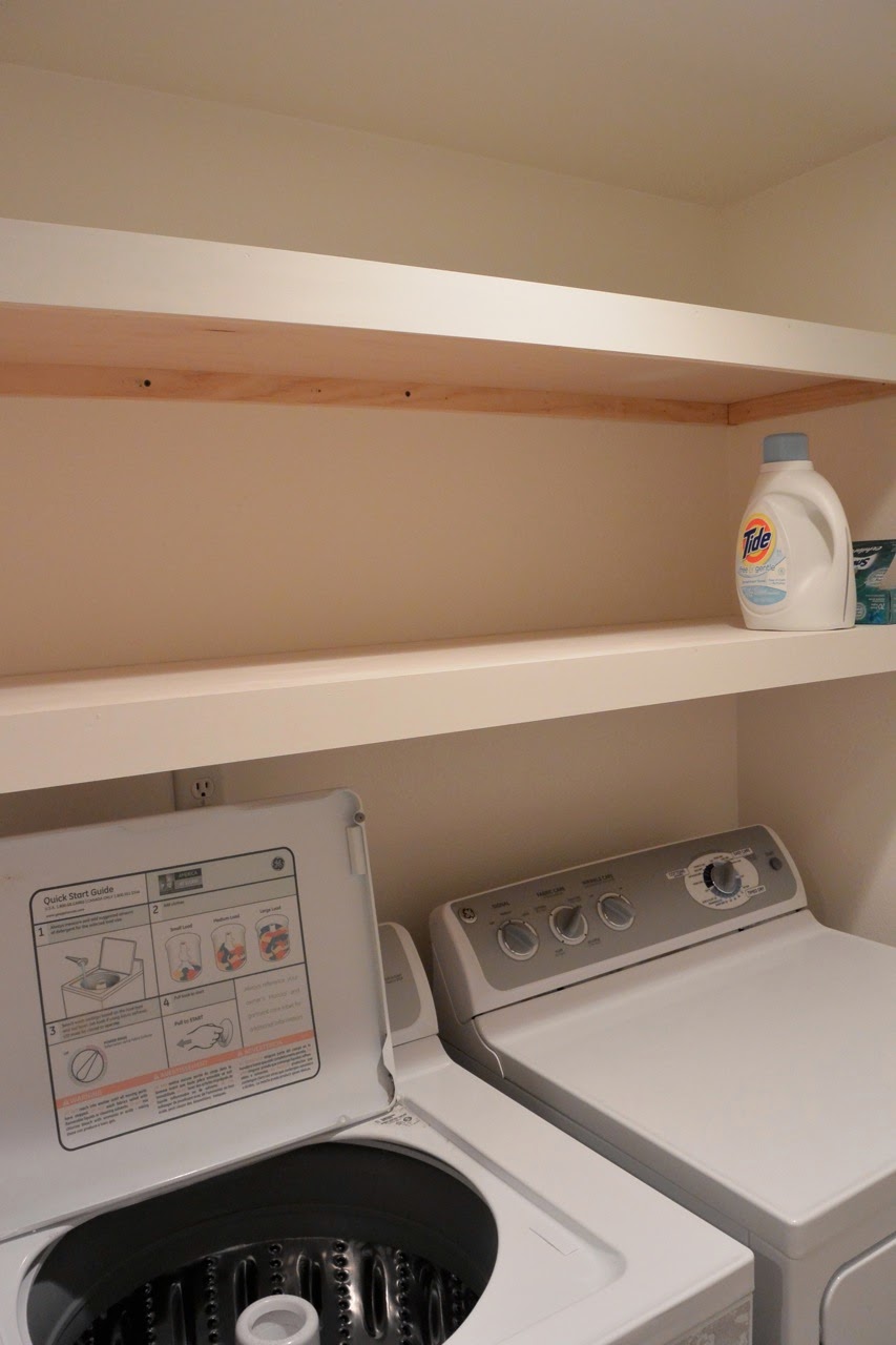 Mixin' Mom: Laundry Room Floating Shelves DIY