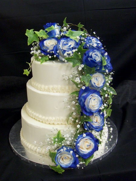 fancy wedding cakes blue and green