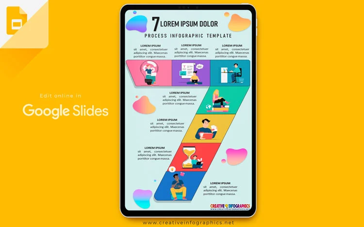 Process number seven colorful process infographic template