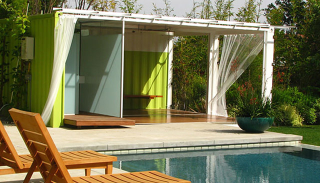 shipping container pool house