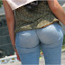 Blonde with perfect ass in jeans
