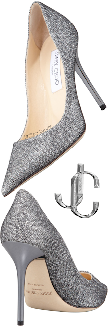 ♦Jimmy Choo Abel anthracite glitter pointed toe pumps #jimmychoo #shoes #brilliantluxury