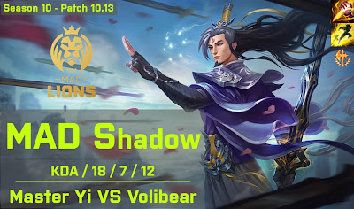 MAD Shadow Master Yi JG vs Volibear - EUW 10.13