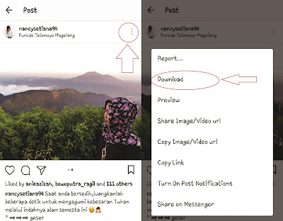 cara munculkan opsi download foto di instagram 