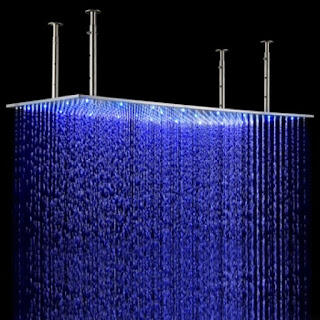  40" Stainless Steel Multicolor LED Ceiling Mount Rain Shower Head