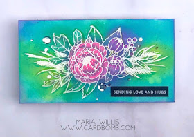 #cardbomb, #mariawillis, #heroarts, #concord&9th, #c&9, #altenew, #card, #stamp, #ink, #paper, #technique, #watercolor, #watercolorbleaching, #distressoxideinks, #distressoxides, #distressinks, #timholtz, #copics, #heatemboss, #copicmarkers, 