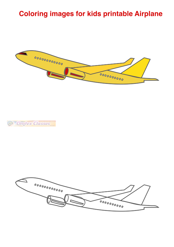 Coloring images for kids printable Airplane