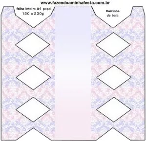 Light Blue, Lilac and Pink: Free Printable Quinceanera Boxes.