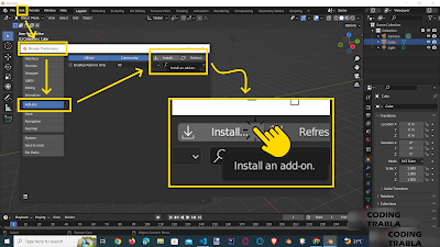 go back to Blender Preferences window on add-tab and click on "Install" button