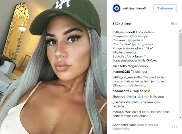 La nouvelle couleur de cheveux de Milla Jasmine fait polémique sur Instagram 