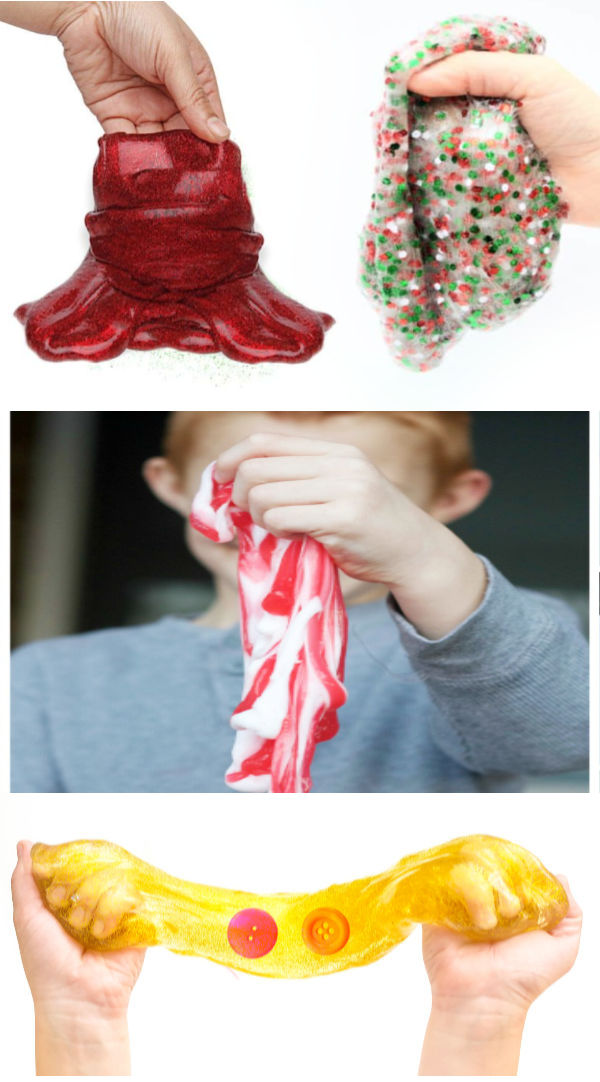 30+ CHRISTMAS PLAY RECIPES FOR KIDS: From Santa SLIME to GRINCH GOO it's all here! #slime #holidayslime #holidayslimeforkids #christmasslime #christmascraftsforkids #growingajeweledrose #activitiesforkids