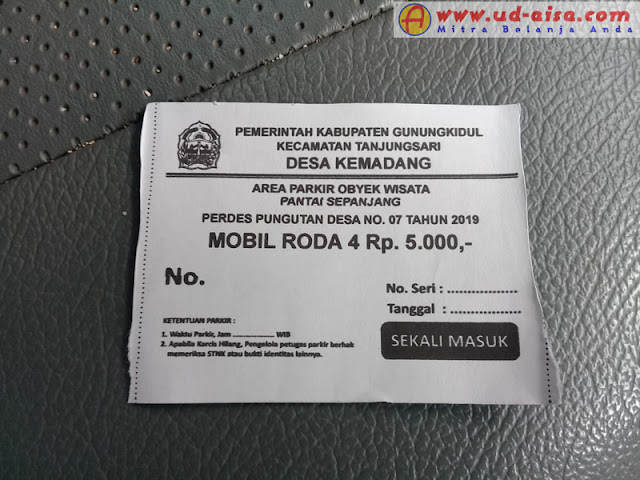 Tiket Parkir Pantai Sepanjang