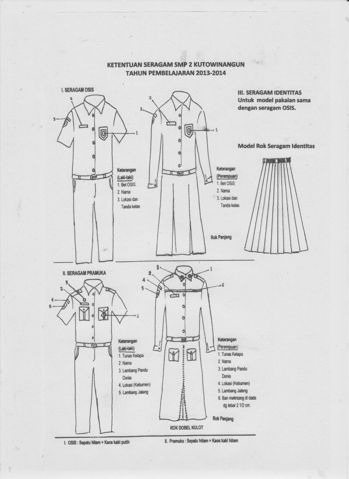 GURU NDELAN MODEL SERAGAM  SMP 2 KUTOWINANGUN