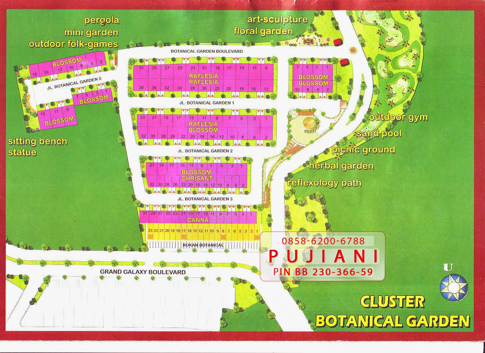Rumah Cluster Botanical Garden Peta Lokasi Type Rumah 