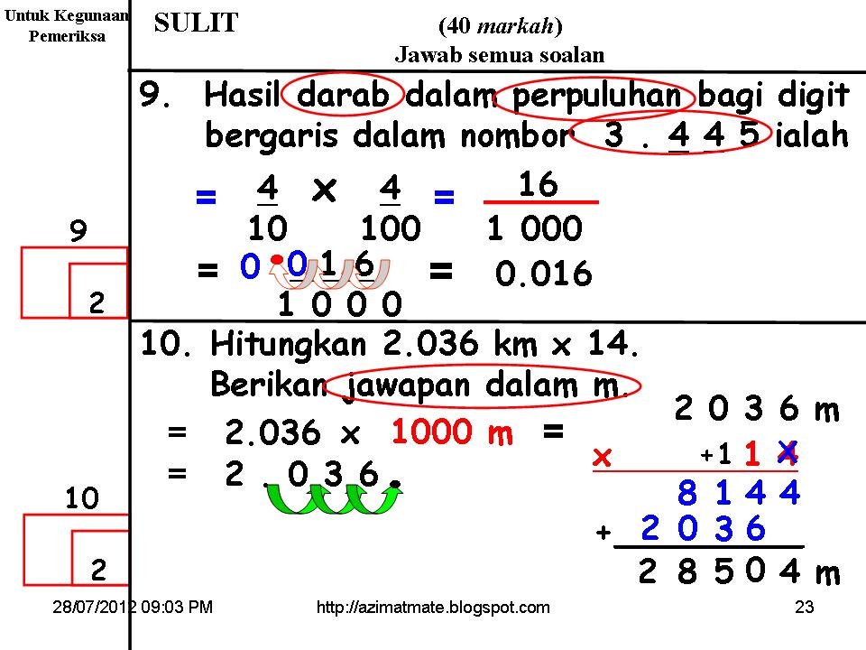 AZIMAT SEKOLAH RENDAH: TEKNIK MENJAWAB KERTAS 2