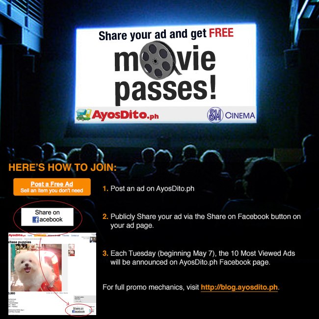 Buy and Sell at AyosDito.ph and get a chance to win Free Movie Passes!