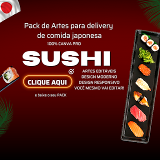 pack de artes para sushi delivery