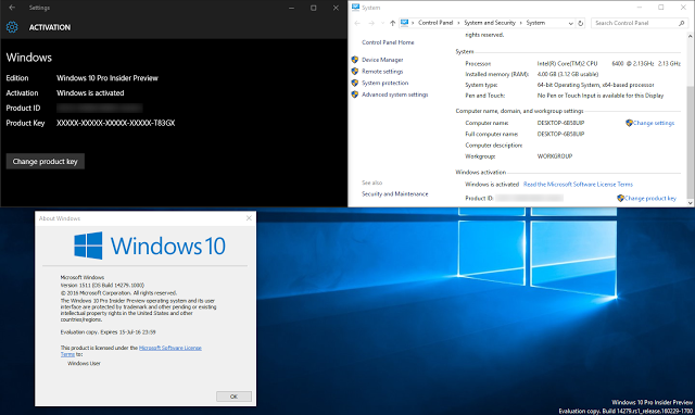 تفعيل ويندوز Windows 10 Build 14291 حصري من مدونة شروحات أونلاين