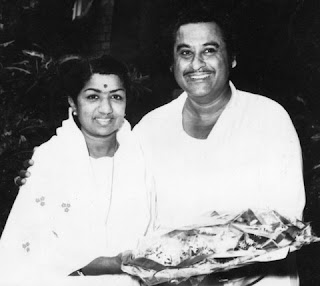 Kishore Kumar is with Lata Mangeskar in the picture